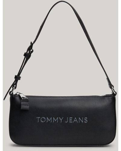 Tommy Hilfiger Essential Embossed Logo Shoulder Bag - Black