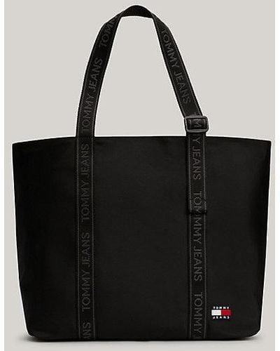 Tommy Hilfiger Essential Tote-Bag mit Logomuster - Schwarz
