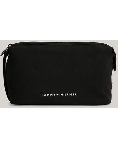 Tommy Hilfiger Water Repellent Lining Small Washbag - Black
