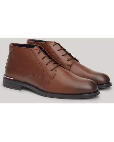 Tommy Hilfiger Low Leather Boots - Brown