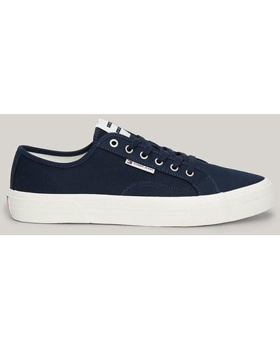 Tommy Hilfiger Lace-up Canvas Trainers - Blue