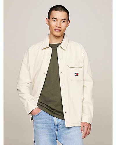 Tommy Hilfiger Essential Badge Casual Fit Overshirt - Natur