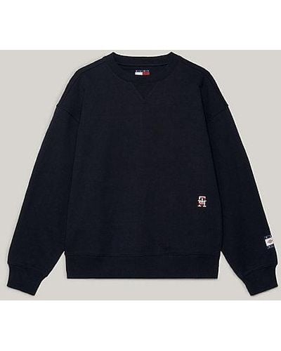 Tommy Hilfiger Tommy x CLOT genderneutrales Sweatshirt mit Flag-Rückenlogo - Blau