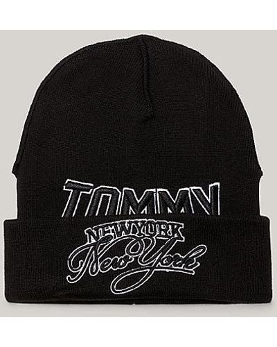 Tommy Hilfiger Gebreide Beanie Met Geborduurd New York-logo - Zwart