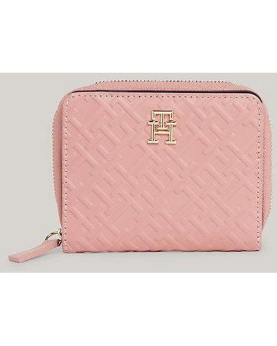 Tommy Hilfiger Mittelgroße Brieftasche mit TH-Monogramm - Pink