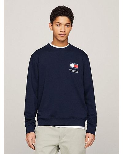 Tommy Hilfiger Essential Sweatshirt Met Ronde Hals En Logo - Blauw
