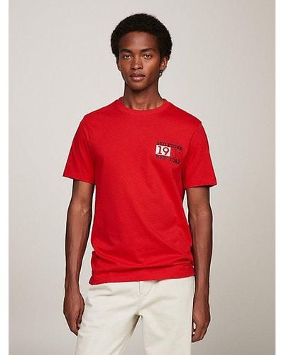 Tommy Hilfiger T-shirt Met Ronde Hals En New York-logo - Rood