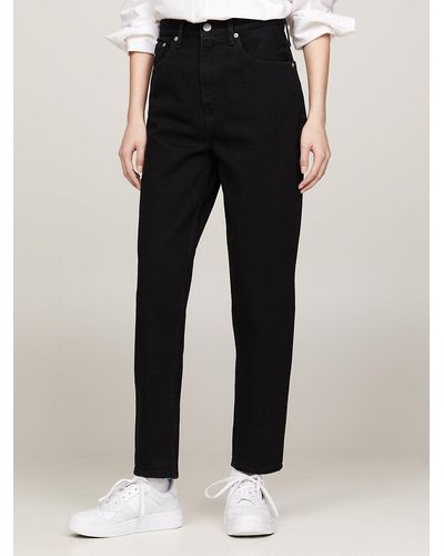 Tommy Hilfiger Mom Ultra High Rise Tapered Jeans - Black