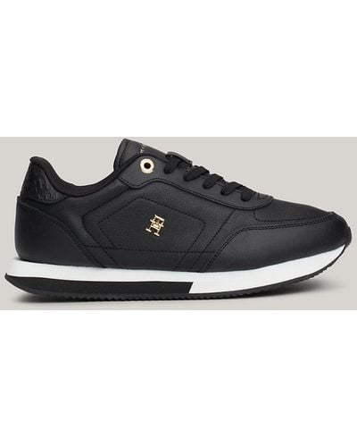 Tommy Hilfiger Essential Mixed Texture Panel Trainers - Black