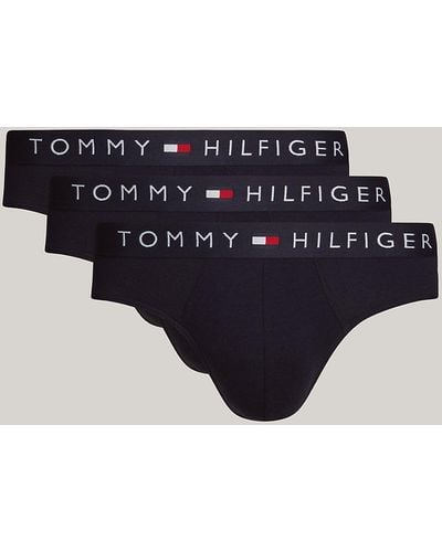 Tommy Hilfiger 3-pack Th Original Logo Waistband Briefs - Blue