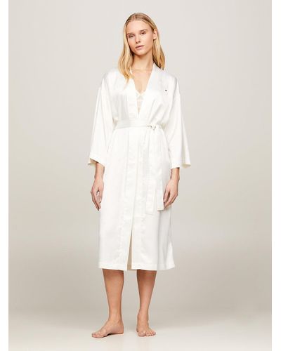 Tommy Hilfiger Peignoir de bain kimono à monogramme TH - Blanc