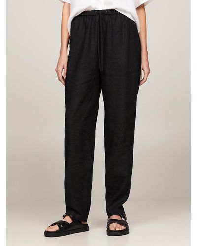 Tommy Hilfiger Casual Tapered Drawstring Trousers - Black