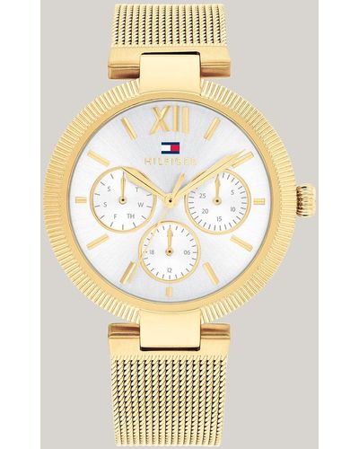 Tommy Hilfiger Ionic Rose Gold-plated Mesh Bracelet Watch in White