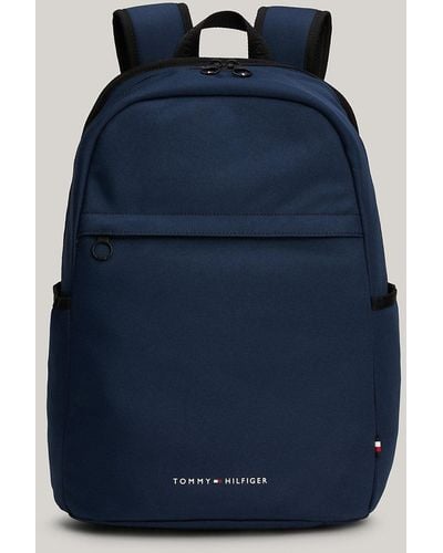 Tommy Hilfiger Signature Tape Zip Pull Backpack - Blue