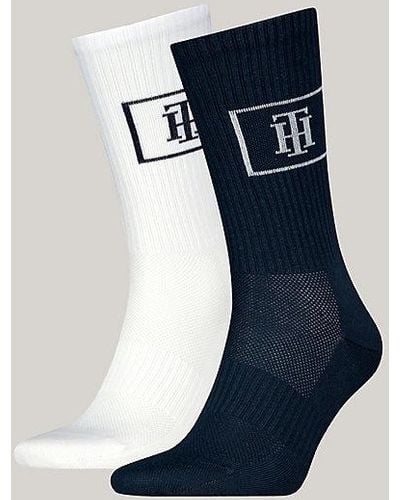 Tommy Hilfiger Pack de 2 pares de calcetines con monograma - Azul