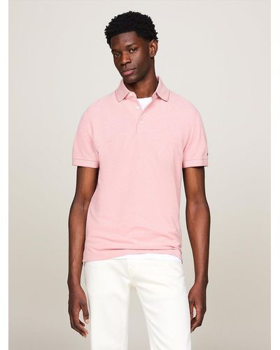 Tommy Hilfiger Regular Fit Textured Oxford Polo - Pink