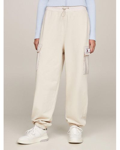 Tommy Hilfiger Cargo Cuffed Leg Oversized Joggers - Natural