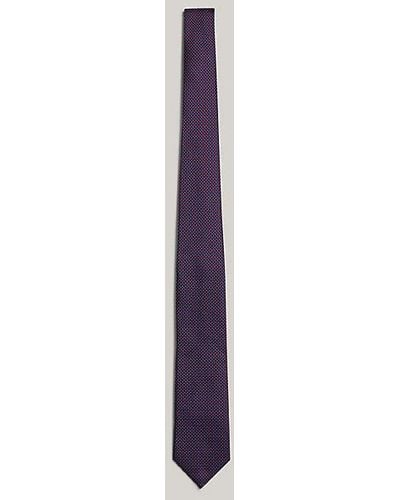 Tommy Hilfiger Corbata de seda con diseño geométrico - Morado