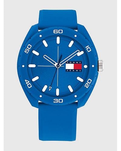 Tommy Hilfiger Uhr mit blauem Silikonarmband