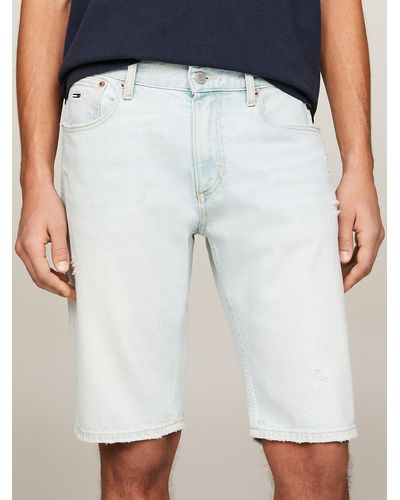 Tommy Hilfiger Short Ryan en denim effet usé - Blanc