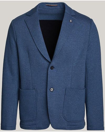 Tommy Hilfiger Blazer droit ajusté en denim - Bleu