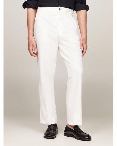 Tommy Hilfiger Pressed Crease Adjustable Waist Trousers - White