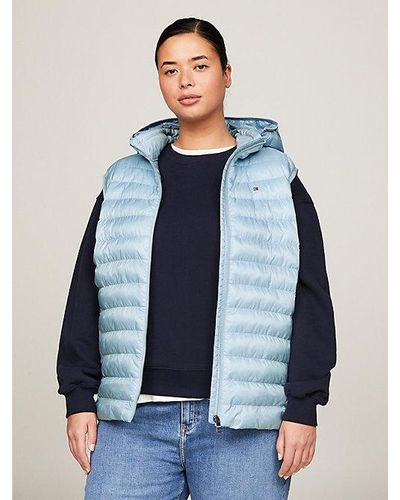 Tommy Hilfiger Curve Gewatteerde Lichtgewicht Bodywarmer - Blauw