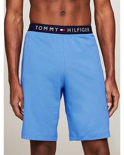 Tommy Hilfiger Shorts JERSEY SHORT mit Logobund - Blau