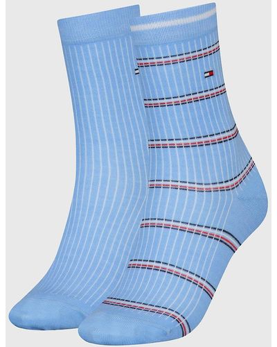 Tommy Hilfiger 2-pack Classics Ribbed Stripe Socks - Blue