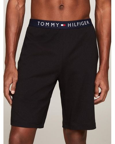 Tommy Hilfiger Th Original Logo Waistband Lounge Shorts - Black