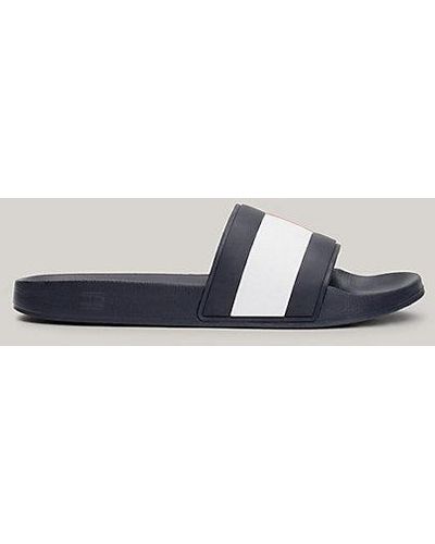 Tommy Hilfiger Essential Badslipper Met Vlag - Blauw