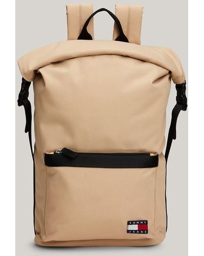 Tommy Hilfiger Essential Roll-top Backpack - Natural