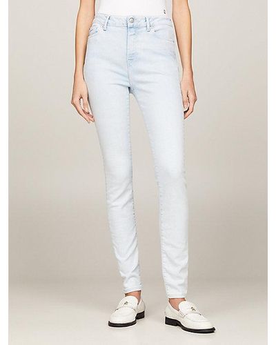 Tommy Hilfiger Harlem Skinny TH Flex Jeans mit hohem Bund - Weiß
