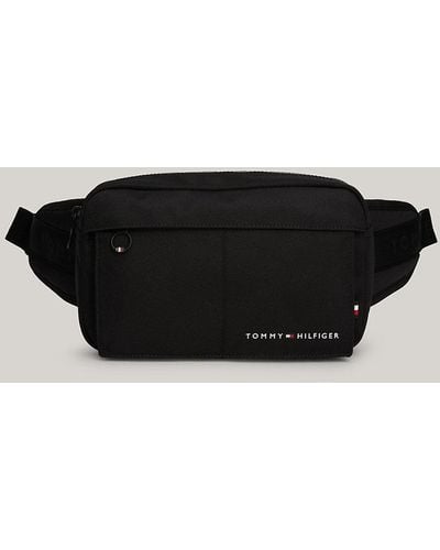 Tommy Hilfiger Repeat Logo Strap Crossover Bag - Black