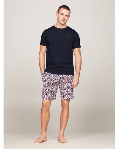 Tommy Hilfiger Th Original T-shirt And Shorts Print Pyjama Set - Blue