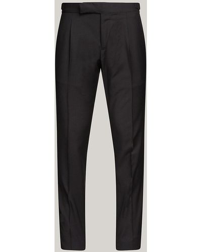 Tommy Hilfiger Twisted Wool Slim Fit Formal Trousers - Black