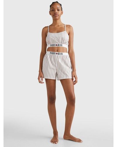 Tommy Hilfiger Archive Crop Top And Shorts Lounge Set - White