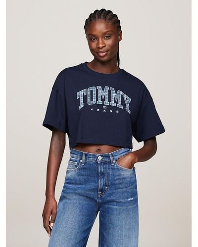 Tommy Hilfiger Hilfiger Prep Explorer Oversized Cropped T-shirt - Blue