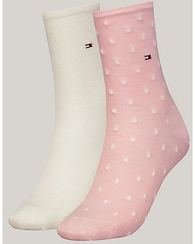 Tommy Hilfiger 2er-Pack gepunktete Socken - Pink