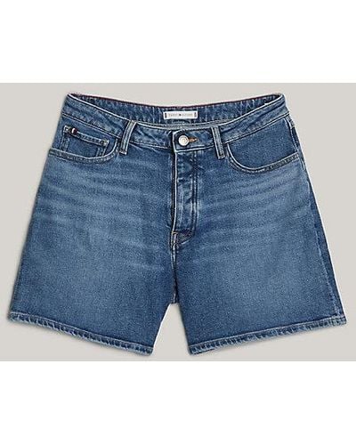 Tommy Hilfiger Adaptive Jeans-Shorts mit hohem Bund - Blau