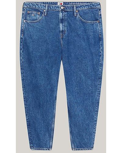 Tommy Hilfiger Curve Tapered Mom-Jeans mit ultrahohem Bund - Blau