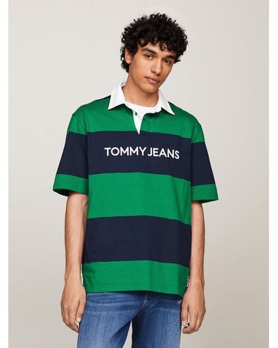Tommy Hilfiger Classic Rugby Stripe Casual Fit Polo - Green