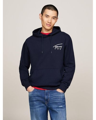 Tommy Hilfiger Graphic Signature Logo Hoody - Blue