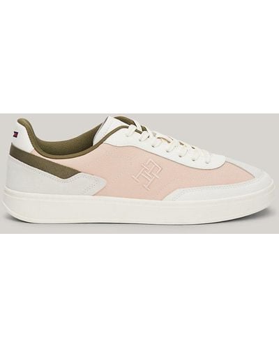 Tommy Hilfiger Heritage Mixed Texture Trainers - Natural