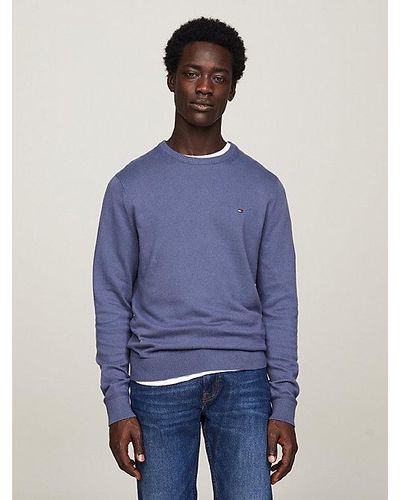 Tommy Hilfiger Gemêleerd Gebreide Regular Fit Trui - Blauw