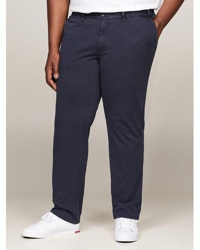 Tommy Hilfiger Plus Madison Comfort Straight Garment Dyed Chinos - Blue