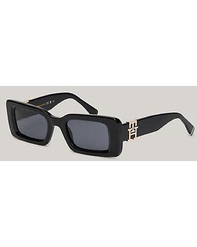 Tommy Hilfiger Gafas de sol rectangulares con monograma TH - Negro