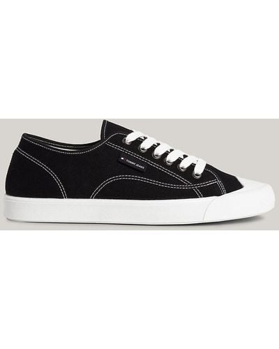 Tommy Hilfiger Flexible Sole Canvas Trainers - Black