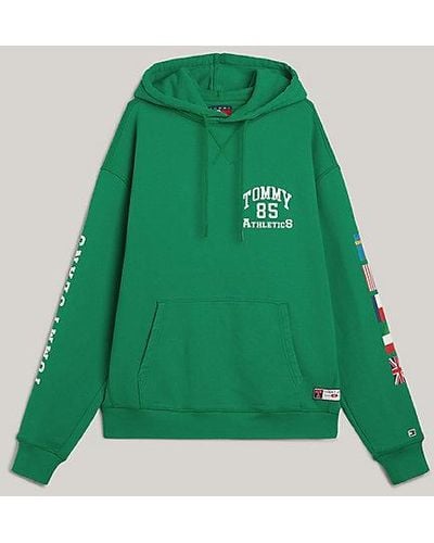 Tommy Hilfiger Sudadera con capucha Tommy Jeans International Games - Verde