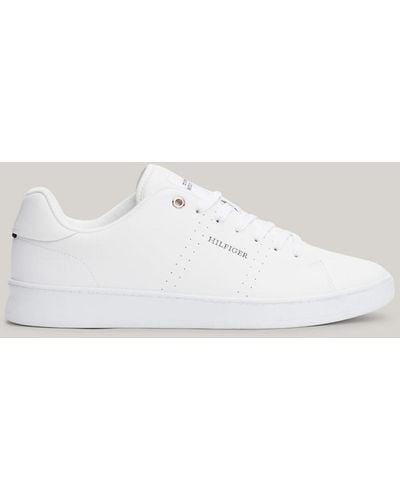 Tommy Hilfiger Contrast Heel Cupsole Court Trainers - White